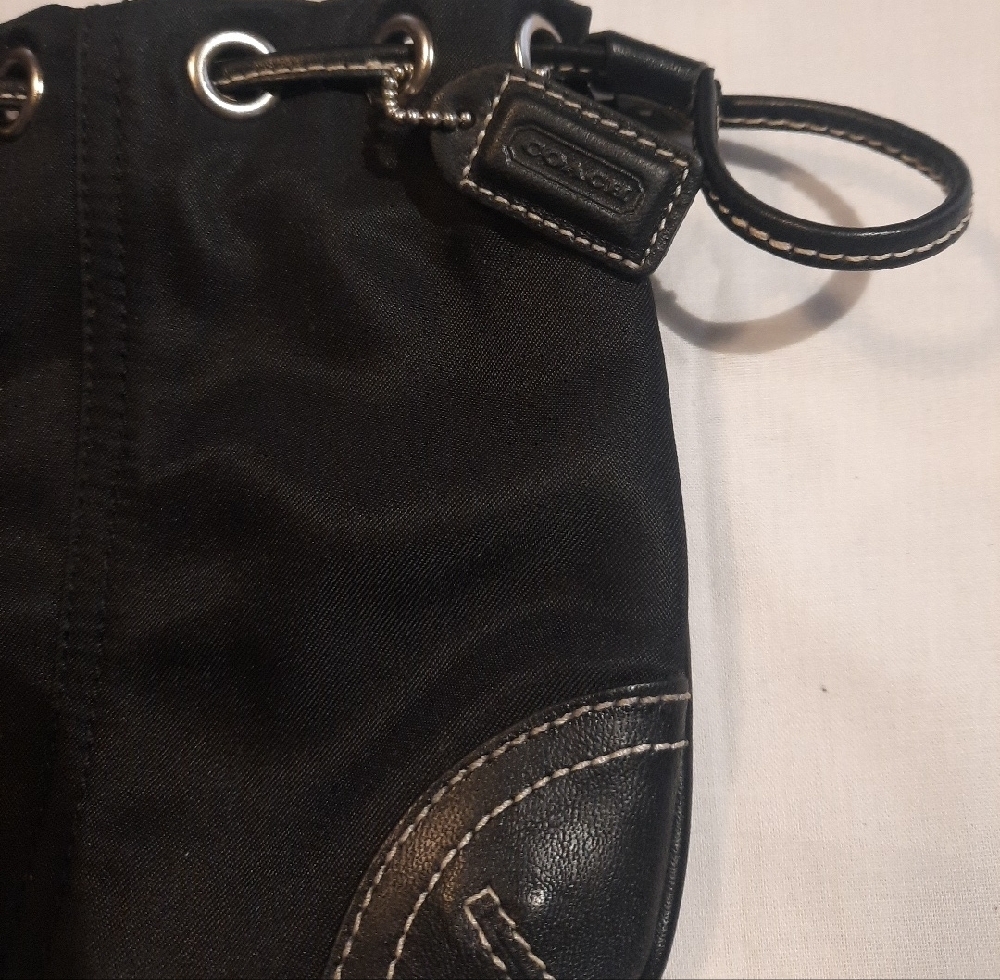 Black Coach Drawstring Pouch - Picture 2 of 9